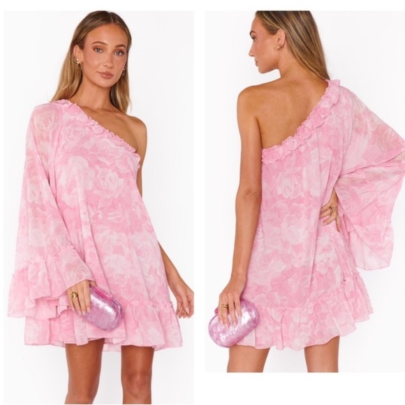 Show Me Your MuMu Dresses & Skirts - Show Me Your Mumu Pink One Shoulder Wonder Dress Size Small